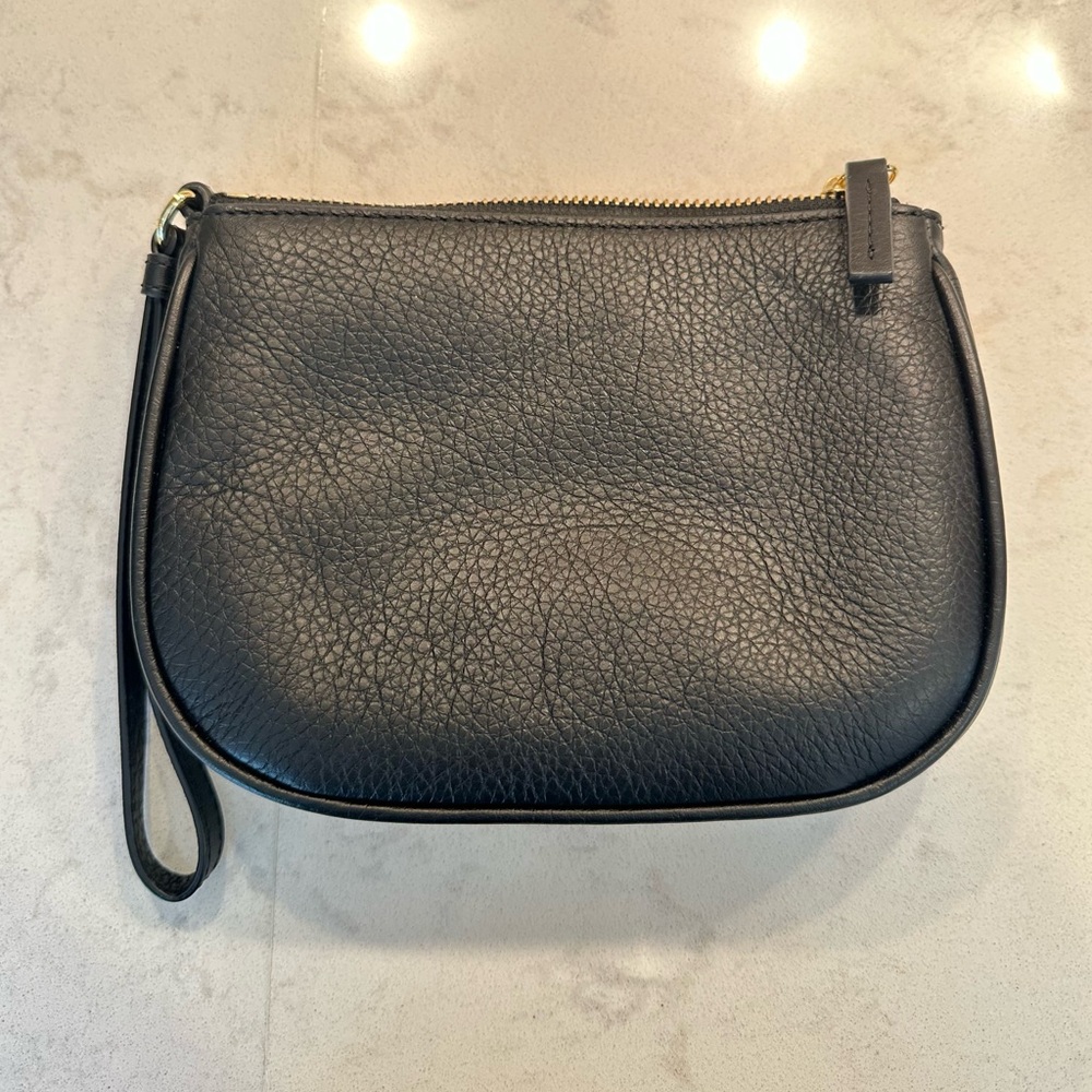 Black Leather Wristlet